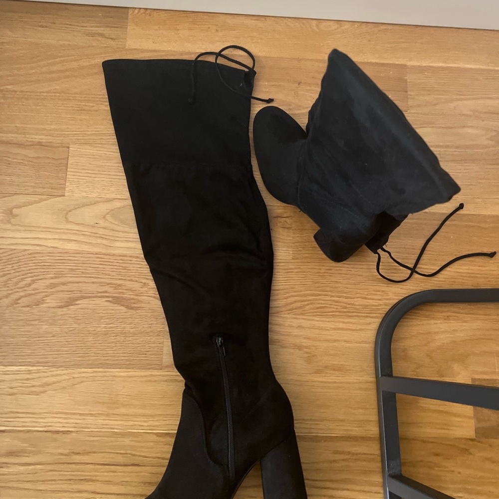 Unisa Black Thigh High Heeled Boots for Women - Picture 4 of 4